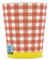 Wellsamed WELLSACUP 100 Stück Pappbecher 180 ml Rot Kariert, geeignet für Heiß- und Kaltgetränke, Coffee to go, Glühwein, Punsch, Picknick, Weihnachten, Party