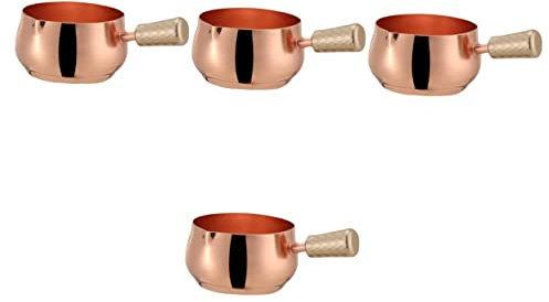 Cabilock 4 Pièces Coupelle à Sauce en Acier Inoxydable Distributeur De Sirop De Café Récipient à Lait pour Réfrigérateur Cuillères De Contrôle des Portions Petite Sauce Bifteck Bol De Ramen