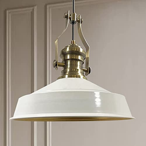 bamyum Neo-Asletl Hängelampe Industrial aus Metall Ø41 cm, Küchenlampe Vintage, Hängelampe Esstisch E27, Pendelleuchte Weiß, Wohnzimmerlampe Hängend Vintage, Pendelleuchte Esstisch und Wohnzimmer