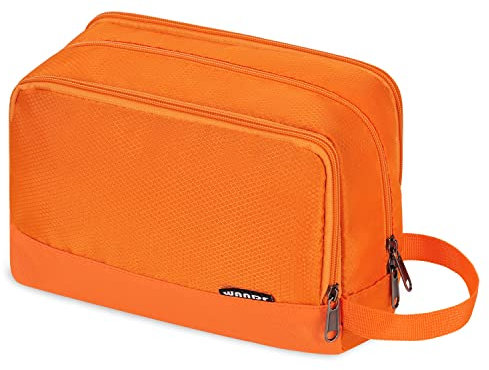 WANDF Trousse de Toilette Sac à Dos pour Homme Trousse de Toilette pour Femme et Homme de qualité Premium (A-Pure Orange)