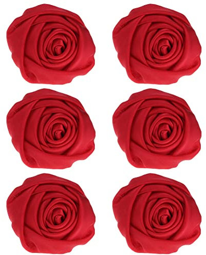 6 Pièces Broche Fleur Rose, MoreChioce Broche pour Femme Broche de Mode Exquise Broches pour Femmes Hommes Vêtements pour Broches, pour Bandeaux,Rouge