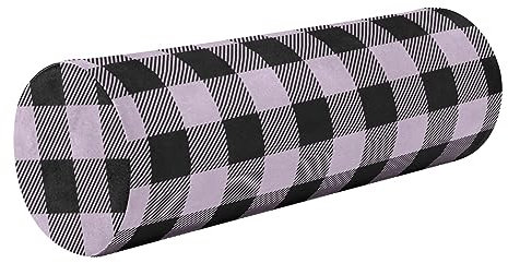 Lila Büffel Plaid Yoga Bolster Kissen Dekorative Nackenrolle Kissen Fall Unter Knie Runde Kissen Zervikalkissen für Nackenschmerzen Zylinder