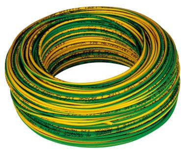 Cabo flexível LSZH (livre de halogénios) H07Z1-K(AS) 1 x 6 mm² 100 m (bicolor (amarelo/verde)) [Classe energética A]
