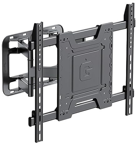 Meuble TV Support Mural TV Fixation Murale 55 Pouces Orientable Et Inclinable Universel Rotation Télescopique Pliante Réglage Multi-Angle Forte Capacité Portante (Black 75-120 inches)