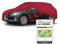 WALSER Premium Abdeckung Auto Indoor Stretch Plus Qualitätssieger Sehr Gut* Autoabdeckung Winter Autogarage Abdeckung Autoplane Winter Autogarage Abdeckung Winter Auto Abdeckplane SUV/Van Größe 8 rot