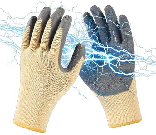 DEWIN Elektriker Handschuhe, Isolierung Arbeitshandschuhe, Flammhemmende 400 V Spannungsbeständige Gummi-Elektrikerhandschuhe mit Rutschfester Textur aus Nylongewebe für Elektrische Wartung
