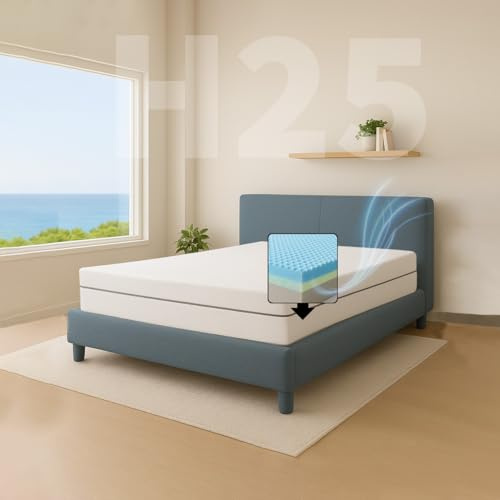 Comfy Line - Materasso Piazza e Mezzo 130x190 in Memory Foam h 25 cm. A 7 Zone Differenziate Ortopedico. Rivestimento Cotone Fresco e Traspirante. Made in Italy 100%