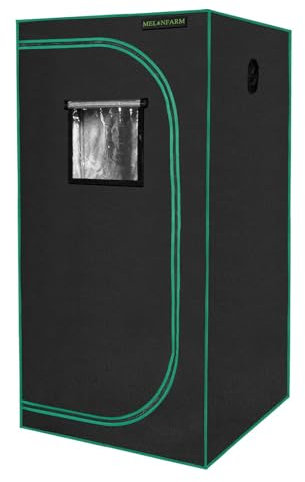 MELONFARM Carpa de Cultivo de 3x3, Lona de Mylar de Diamante 600D Reflectante de 91,44 cm × 91,44 cm × 182,88 cm con Ventana de observación y Bandeja de Suelo para Cultivo hidropónico de Plantas