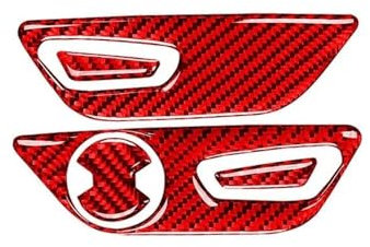 Innenleisten Auto Sitz Einstellung Taste Dekor Abdeckung Trim Aufkleber Auto Innen Zubehör Für Mus&tang GT 2005-2021 (Farbe : Rot, Größe : RHD)