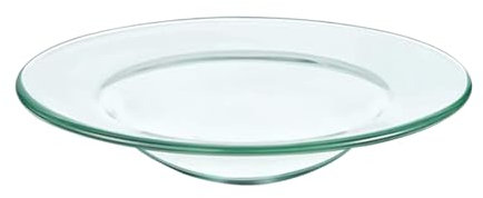 Amosfun Plat De Remplacement en Verre pour Chauffe-Cire Aromatique 10Cm - Soucoupe BrûLeur Cire RéSistante pour Lampe À Parfum Et DéCoration ÉLéGante