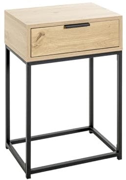 HAKU Möbel Consolle rovere, nero, Metallo, truciolato - Dim. L 40 cm x A 60 cm x P 28 cm, Stile Moderno