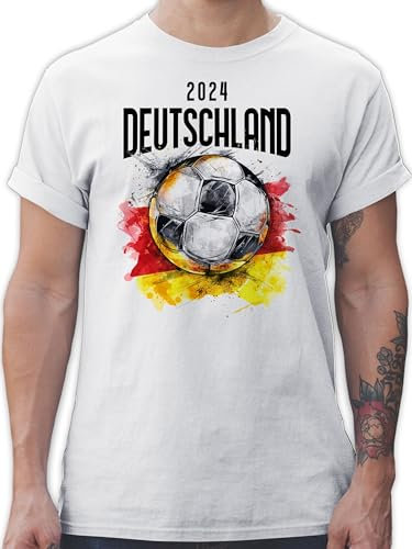 T-Shirt Herren - Fußball EM WM - Deutschland 2025 Germany - 5XL - Weiß - Deutschland-Trikot Fussball Shirt männer Europameisterschaft Deutschland. Tshirt en 2024 fu Ball Trikot em- Fanartikel