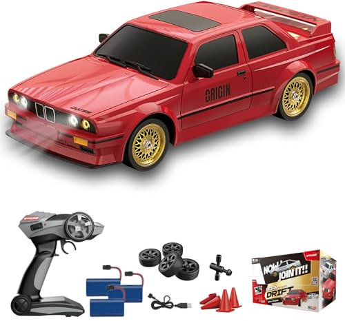 Hylukon Ferngesteuertes Auto, 2,4 GHz, RC Drift Car 30 km/h – 1/16 Rennwagen mit Vorder- und Rückleuchten, Retro-Stil