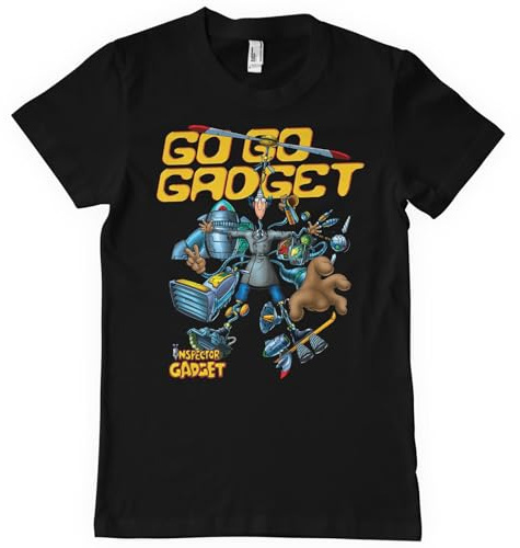 Inspector Gadget Licenciado Oficialmente Camiseta para Hombre (Negro), Large