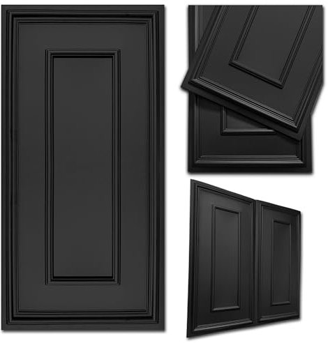 DECCART - Wandpaneele 100x50 cm - Panel wand - Paneele - Wandverkleidung Innen Deckenverkleidung Wandplatten aus Polystyrol 3d Wall Panels - Boazeriemuster XL Schwarz - 20 Stück (10 m²)
