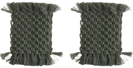 Set di 2 portavasi fatti a mano all'uncinetto, in cotone, per la tavola, per la cucina