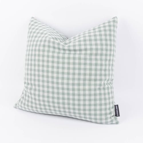 SCHÖNER LEBEN. Kissenhülle Musselin Vichy Karo Mint div. Größen, Größe:50x50cm (HxB)