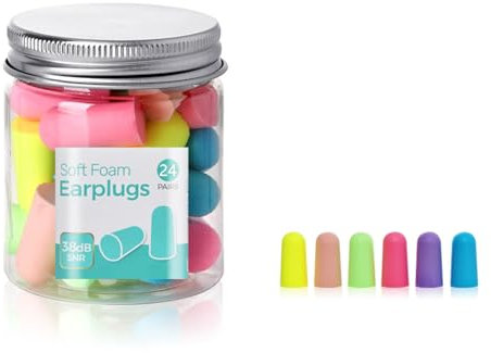 CALLYSONIC Ohrstöpsel Zum Schlafen,24 Stück Ohrenstöpsel,Memory-Schaum,Geräuschreduzierung, Schlaf, geeignet zum Lernen, Reisen, Schlafen, (gemischte Farben)