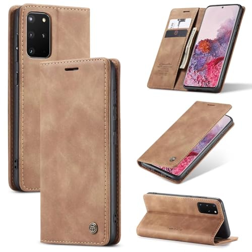 SLWYF Handyhülle für OnePlus 8 Pro Hülle Premium Lederhülle Klappbar Flip Case Tasche Magnet Kartenfach Standfunktion Klapphülle Schutzhülle für OnePlus 8 Pro, Braun