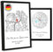 Urhome Personalisiertes Haus-Poster oder Kreis-Design mit Koordinaten – Kunstdruck mit Wunschadresse | Einweihungsgeschenk, Wanddeko für Wohnzimmer | Hochwertiges Baumwollpapier