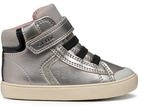 Geox Garçon Fille B Gisli Girl Basket, DK Silver Black, 27 EU