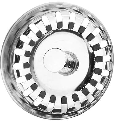NAVZA Sink Strainer & kitchen sink plug, Stainless Steel Sink Plug Replacement, Hole Diameter 78mm, 80MM, 82MM, 84MM, Thicken for Food/Hair Catch, Pop up Sink Drainer Plug (Silver, 80MM)