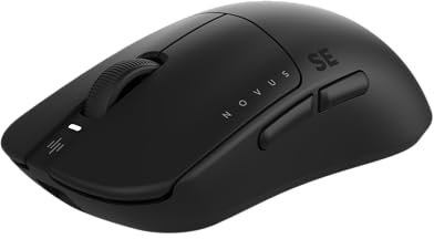 Dark Project Novus SE Wireless Gaming-Maus | Ultra-Leicht 48g | PixArt PAW3395 | 26K DPI | 1K Hz Abtastrate | 6 Programmierbare Tasten | bis zu 40 Stunden Akkulaufzeit | Schwarz