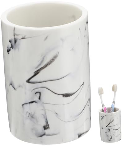 Alipis Marmor-Optik Mundspülbecher Aus Hochwertigem Material Kompakte Für Badezimmer Praktischer Zahnputzbecher Für Zuhause Und Hotels Stilvolles Design in Weiß Spülmaschinentauglich