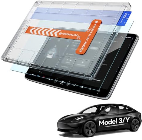 LANTU Film de protection d'écran pour Tesla Model Y 2020-2024 et Model 3 2018-2023 mat anti-reflet 9H en verre trempé avec kit d'installation Film d'écran Tesla Model Y Model 3 Accessoires