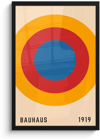 MuchoWow© Bilder mit Rahmen Poster Wanddekoration Wohnzimmer Deko Modern | 40x60 cm - Geschenke Bilderrahmen Bauhaus - Abstrakte Kunst - Vintage - Art