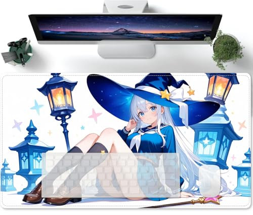 Fille Sexy d'anime Otaku Mousepad XL 700x300 Tapis de Souris Tapis de Souris étendu Grand Tapis de Souris,Tapis de Souris à Bords Cousus,Base en Caoutchouc antidérapante