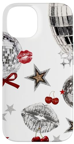 Red Bow Coquette Disco Ball Y2K Star Cherry Kiss Lipstick Case for iPhone 14