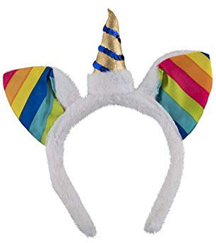 LP Divertissements Lot de 12 - Serre-tête Licorne Rainbow et Fourrure Blanche