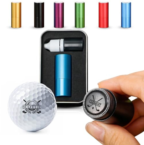 UIDMEN Personalized Golf Ball Stamp with Metal Storage Case, Custom Name Reusable Golf Ball Marking, Golf Accessories, Gifts for Golf Lovers, Golfers, Dad, Husband, Father's Day Birthday Wedding Gifts