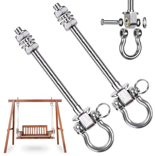 Zinueen Heavy last - Gancio per altalena a 180°, in acciaio inox 304, 2 ganci da soffitto, per poltrona sospesa, gancio da soffitto, altalena, sacco da boxe, terrazza, parco giochi, sospensione