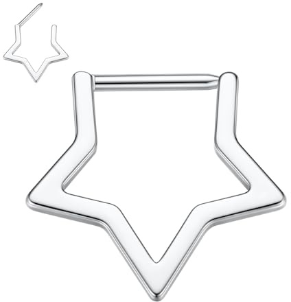 AROWRO Stern Septum Daith Piercing Schmuck Nasenring Huggie Knorpel Tragus Helix Rook Conch Ohrring 316L Chirurgenstahl Nasenpiercing für Frauen Männer
