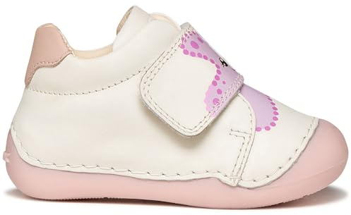 Geox Baby-Mädchen B TUTIM B Sneaker, White/Rose, 19 EU