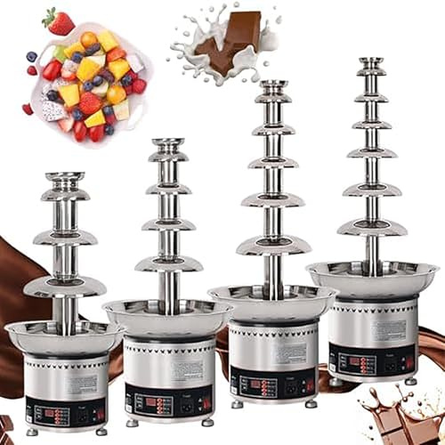 MObyat Chocolate Fondue Fountain, Stainless Steel Chocolate Fountain with Adjustable Temperature Control, Can Work Continuously for 12 Hours, Easy Clean Design, for Weddings and Celebrations
