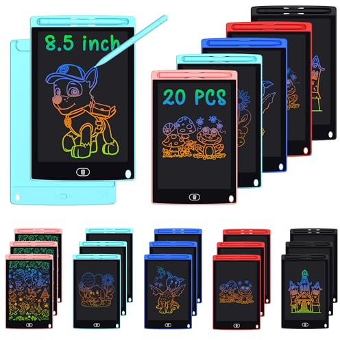 20 Pack 8.5 Inch LCD Writing Tablet for Kids, Reusable Drawing & Writing Board, Classroom Bulk Set for School, Home, Party, Lightweight Erasable Doodle Board for Boys Girls