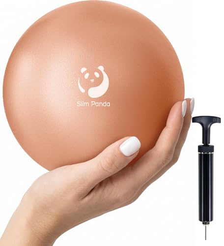 Slim Panda 15–17 cm pilatesboll, mini-gymnastikboll med pump, liten yogaboll för djupa muskler, bäckenbotten samt nack- och ländryggsstöd (läckagesäker nålventil)