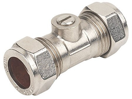 Trueshopping Isolierventil, Chrom, 15 mm, Metall, 2-Portig, Ventil, Armatur