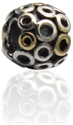 Perle Charmies O in Silber und dünne Schicht D 'Or – Kompatibel Pandora, Amore & Baci, Chamilia... – Silber 925