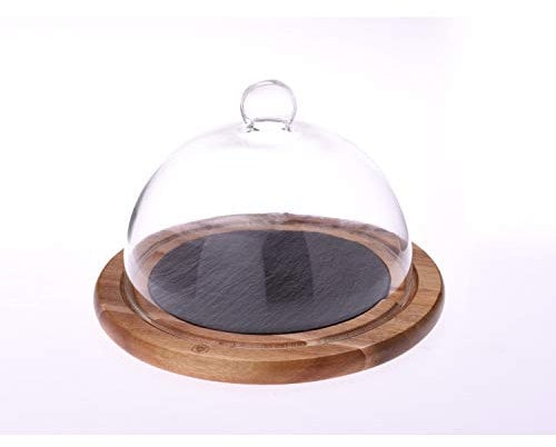 LAGUIOLE - Cloche à fromages plateau bois et ardoise