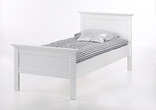 Froschkönig24 Paris Bettgestell 90x200cm Bett Einzelbett Kinderbett Schlafzimmer Weiß