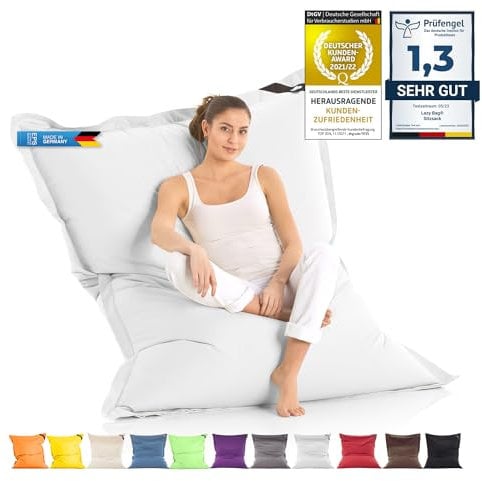 LAZY BAG Riesen-Sitzsack Classic XXL 140x180 cm | Sitzkissen 2-in-1 für relaxtes Sitzen & Liegen | Bequeme Indoor & Outdoor Momente Dank 4 Mio. EPS-Perlen für perfekte Ergonomie | waschbarer Bezug
