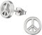 Bungsa PEACE Ohrstecker mit Kristall rund silber aus 316L Edelstahl
