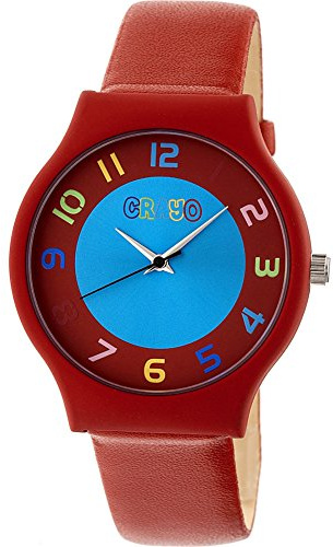 Crayo Women's Jubilee Faux Leather Watch (Orange) Orange Quartz Movement