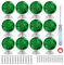 ANJUU 12 Pcs 30mm Round Shape Bubble Crystal Glass Cabinet Knobs with Screws Drawer Knob Pull Handle Used for Kitchen, Dresser, Door, Cupboard(Green)