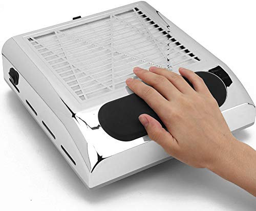 YUYTE 80W Aspirador de Uñas, Aspirador Manicura, Colector de Polvo de los Uñas Extractor de Polvo con Succión de Uñas Filtro Derramado Manicura del Vacío del Arte del Uñas(Gris)