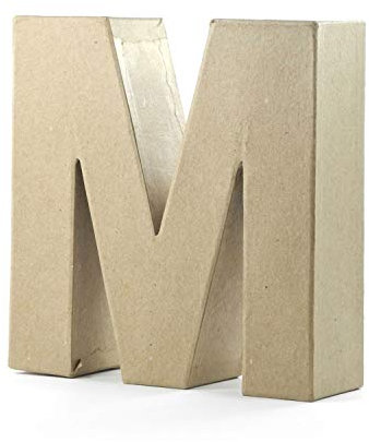 Pracht Creatives Hobby 4875-100M1 Papp Art Buchstabe M, Pappbuchstabe ca. 10 x 3 cm groß, ideal zum Bemalen, Bekleben und Verzieren, für Serviettentechnik geeignet, als dekorativer Schriftzug